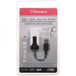 Aluratek AUCR200 Hi-Speed USB2.0 SD/MICROSD/MMC/MINISD ALL-IN-1 Multi-Media CardReader