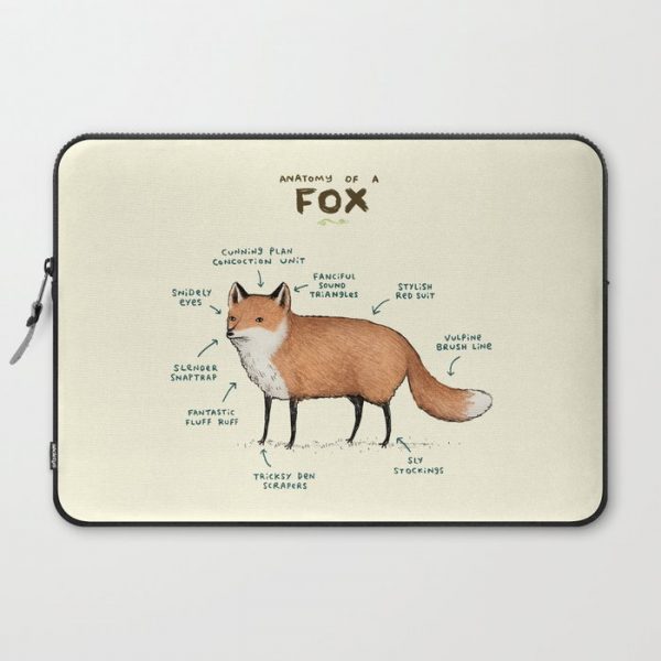 Anatomy of a Fox Computer Cover by Sophie Corrigan - Laptop Sleeve - 15"