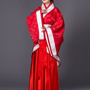 Ancient Chinese Costume Hanfu Traditional Tang Dynasty Princess Queen Red Outfit Halloween