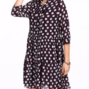 Animal Print Casual Chiffon Printed 3/4 Sleeve Midi Dress