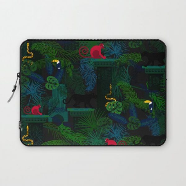 Animals in the jungle on the ruins Computer Cover by YoPixArt - Laptop Sleeve - 13"