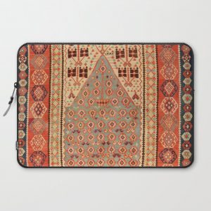 Antique Erzurum Turkish Kilim Rug Print Computer Cover by Vicky Brago-MitchellA(r) - Laptop Sleeve - 15"