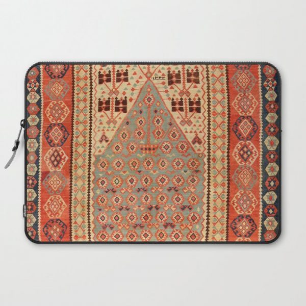 Antique Erzurum Turkish Kilim Rug Print Computer Cover by Vicky Brago-MitchellA(r) - Laptop Sleeve - 15"