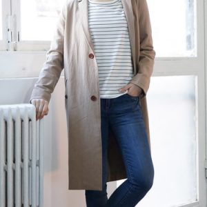 Apricot Pockets Casual Coat