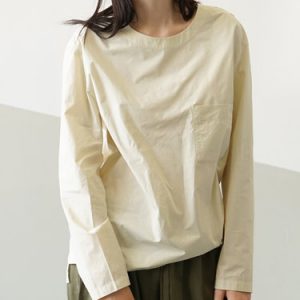 Apricot Simple Pockets Blouse