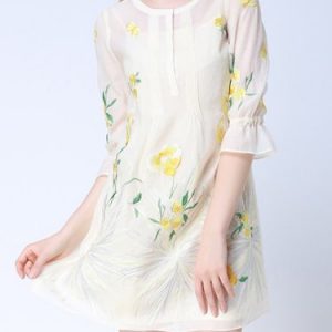 Apricot Two Piece Sweet Shirt Dress