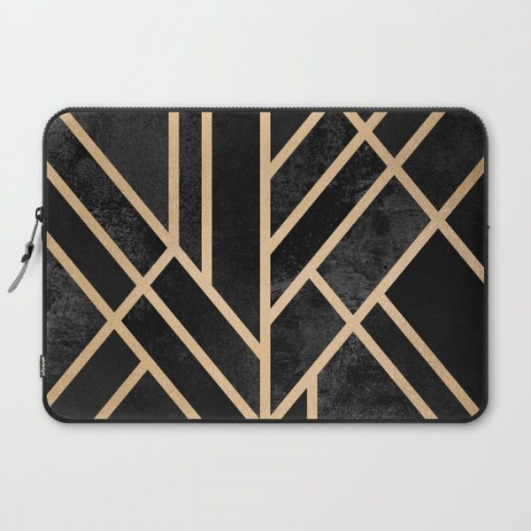 Art Deco Black Computer Cover by Elisabeth Fredriksson - Laptop Sleeve - 15"