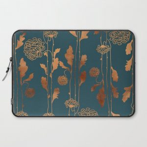 Art Deco Copper Flowers Computer Cover by Better HOME - Laptop Sleeve - 15"