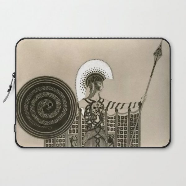 Art Deco Sepia Illustration "Athena" Computer Cover by Patricia - Laptop Sleeve - 15"