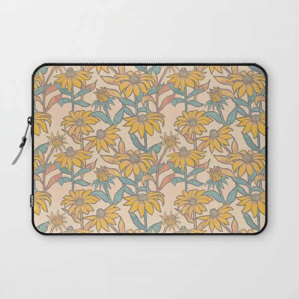 Art Nouveau Black-eyed Susan Pattern Computer Cover by De Koro - Laptop Sleeve - 13"