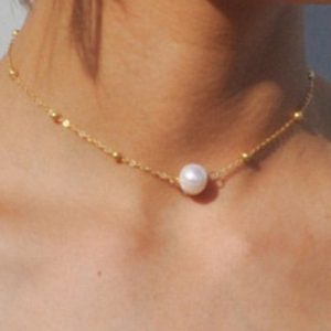 Artificial Collarbone Necklace Pearl