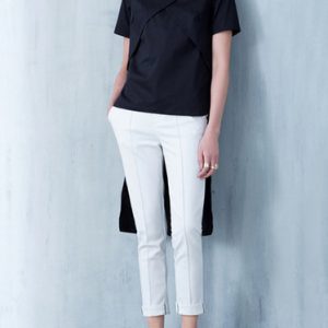 Asymmetric H-line Short Sleeve Casual Cotton Blouse