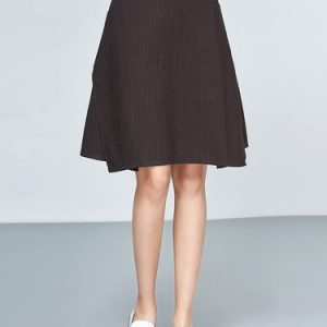 Asymmetric Simple Stripes Midi Skirt