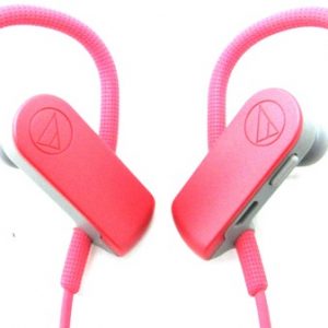 Audio-Technica SonicSport Wireless In-ear Headphones - Stereo - Pink - Wireless - Bluetooth - 32.8 ft - 16 Ohm - 20 Hz - 20 kHz - Earbud, Behind-the-n