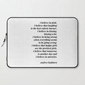 Audrey Hepburn quote Computer Cover by b&w type - Laptop Sleeve - 15"