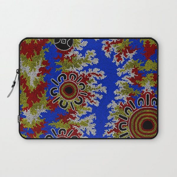 Authentic Aboriginal Art - Waterholes Corela Computer Cover by Hogarth Arts - Authentic Aboriginal Art - Laptop Sleeve - 13"