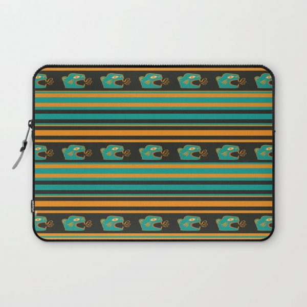 Aztec Mexican Mythological Jaguar Pattern Computer Cover by Anna Lemos - Laptop Sleeve - 13"