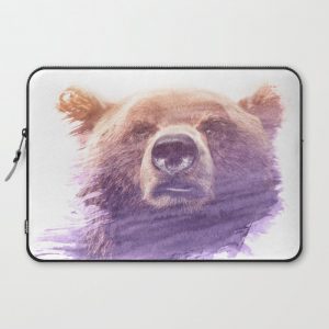 BEAR SUPERIMPOSED WATERCOLOR Computer Cover by deificus Art - Laptop Sleeve - 15"