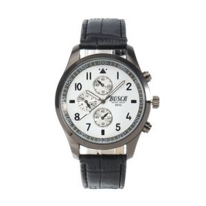 BOSCK Leather Stainless Steel Casual Watch