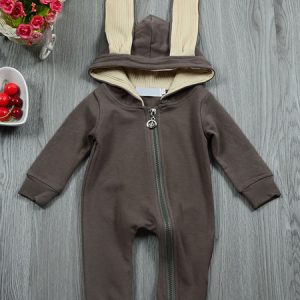 Baby Bunny Costume Halloween Grey Animal Toddler Flannel Jumpsuits