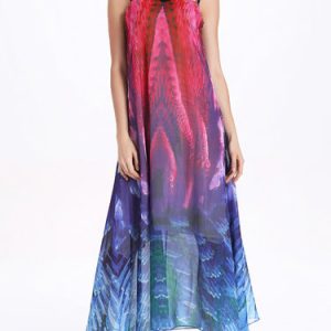 Backless Ombre/Tie-Dye Sexy Spaghetti Maxi Dress