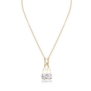 Balancing Style Alloy U-Shaped Lock Rhinestone Necklace