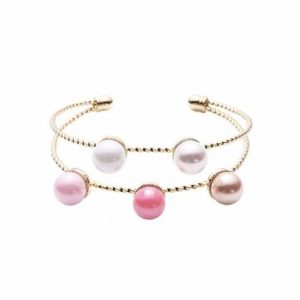 Balancing Style Double Layer Pearl Bracelet Simple Alloy Rainbow Pearl Bracelet