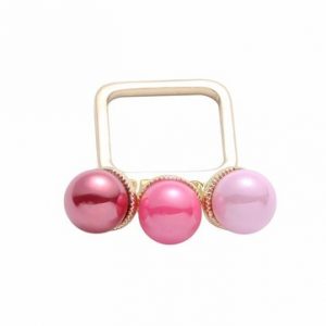 Balancing Style Sweet Alloy Ring Colorful Candy Pearl Square Ring