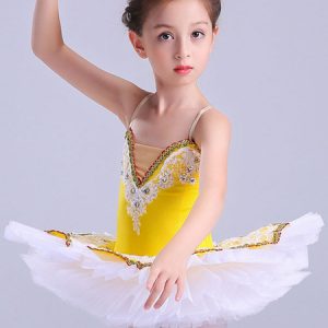 Ballerina Dress Gilrs Latin Dance Costume Kids Training Tutu Dancing Dresses