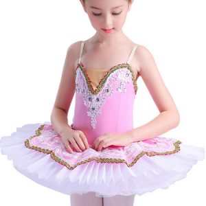 Ballerina Dress Gilrs Latin Dance Costume Kids Training Tutu Dancing Dresses