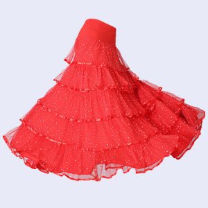 Ballroom Dance Costume Skirt Black Women Ruffles Training Dance Bottoms