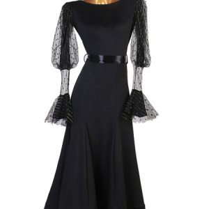 Ballroom Dance Costumes Black Tulle Dress Dance Dress