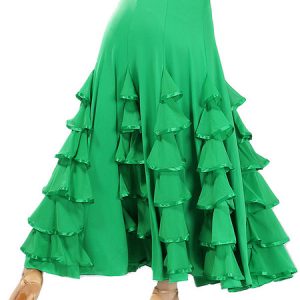 Ballroom Dance Costumes Layered Ruffle Long Skirt Women Dance Dress