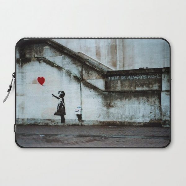 Banksy street art / photograph - girl with red ballon Computer Cover by Easyposters - Laptop Sleeve - 15"