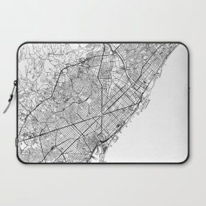 Barcelona White Map Computer Cover by multipliCITY - Laptop Sleeve - 15"