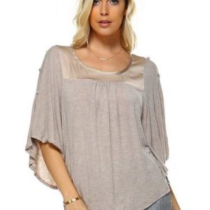 Batwing Casual Crew Neck Knitted Draped Tunic