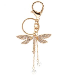 Bead Dragonfly Rhinestone Pendant Keychains