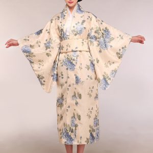 Beige Women's Japanese Kimono Costumes