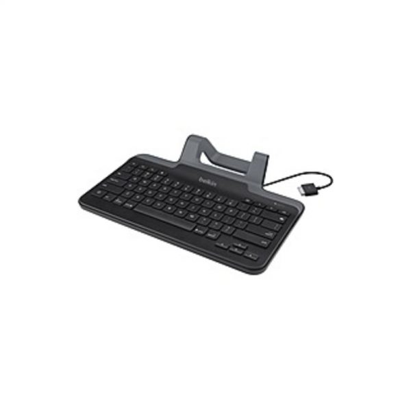 Belkin Wired Tablet Keyboard With Stand for iPad with Lightning Connector - Cable Connectivity - Lightning Interface - English (US) - iOS