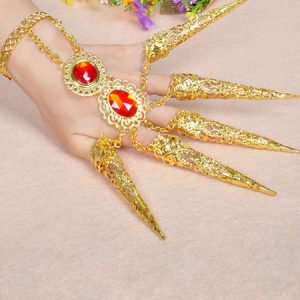 Belly Dance Costume Accessories Light Gold Two Tone Women's Nail Wrap