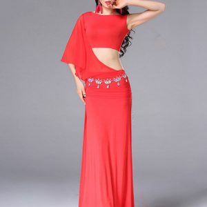 Belly Dance Costume Dresses Women Lilac Sexy Split Dancing Clothes