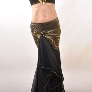 Belly Dance Costume Outfit Glitter Black Mermaid Bollywood Dance Set For Women