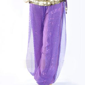 Belly Dance Costume Pants Purple Bloomer Pattern Viscose Women's Bollywood Dance Bottom