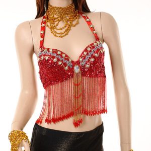 Belly Dance Costume Red Woman's Bollywood Dance Bra