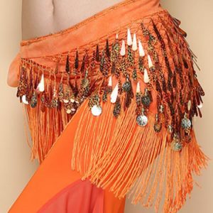 Belly Dance Costume Rose Red Polyester Bollywood Dancing Hip Scarf For Women