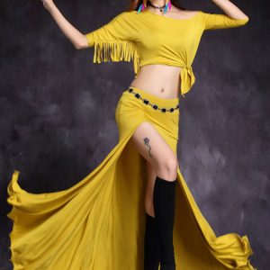 Belly Dance Costume Ruffle Fringe Women Dancing Wear