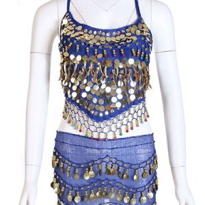 Belly Dance Costume Sequin Lilac Layered Sexy Top And Waist Chain Belly Dance Wear For Women