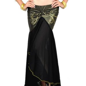 Belly Dance Costume Skirt Black Pleated Mermaid Trumpet Viscose Women's Bollywood Dance Bottom