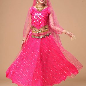 Belly Dance Costume Sparkled Chiffon Bollywood Dance Dress