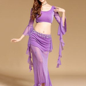 Belly Dance Costumes Cascading Ruffles Performance Costume For Women